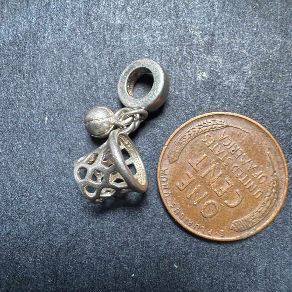 Basketball Sterling Silver 925 European Style Bead / Charm